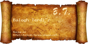 Balogh Teréz névjegykártya